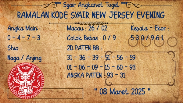 Prediksi New Jersey Evening