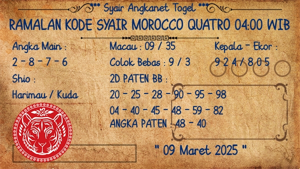 Prediksi Morocco Quatro 04:00 WIB