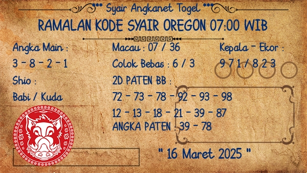 Prediksi Oregon 07:00 WIB