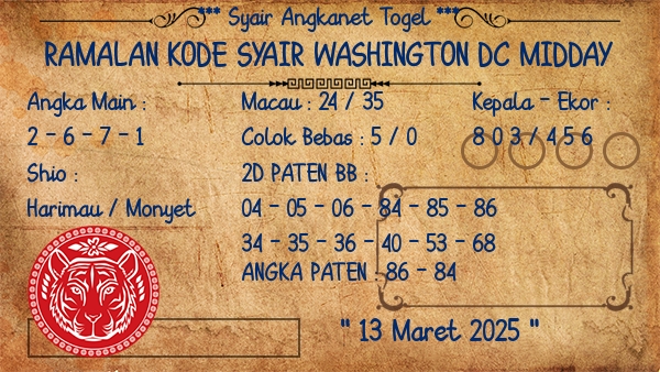 Prediksi Washington Dc Midday